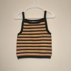 Storia Striped Knit High-Neck Tank Top